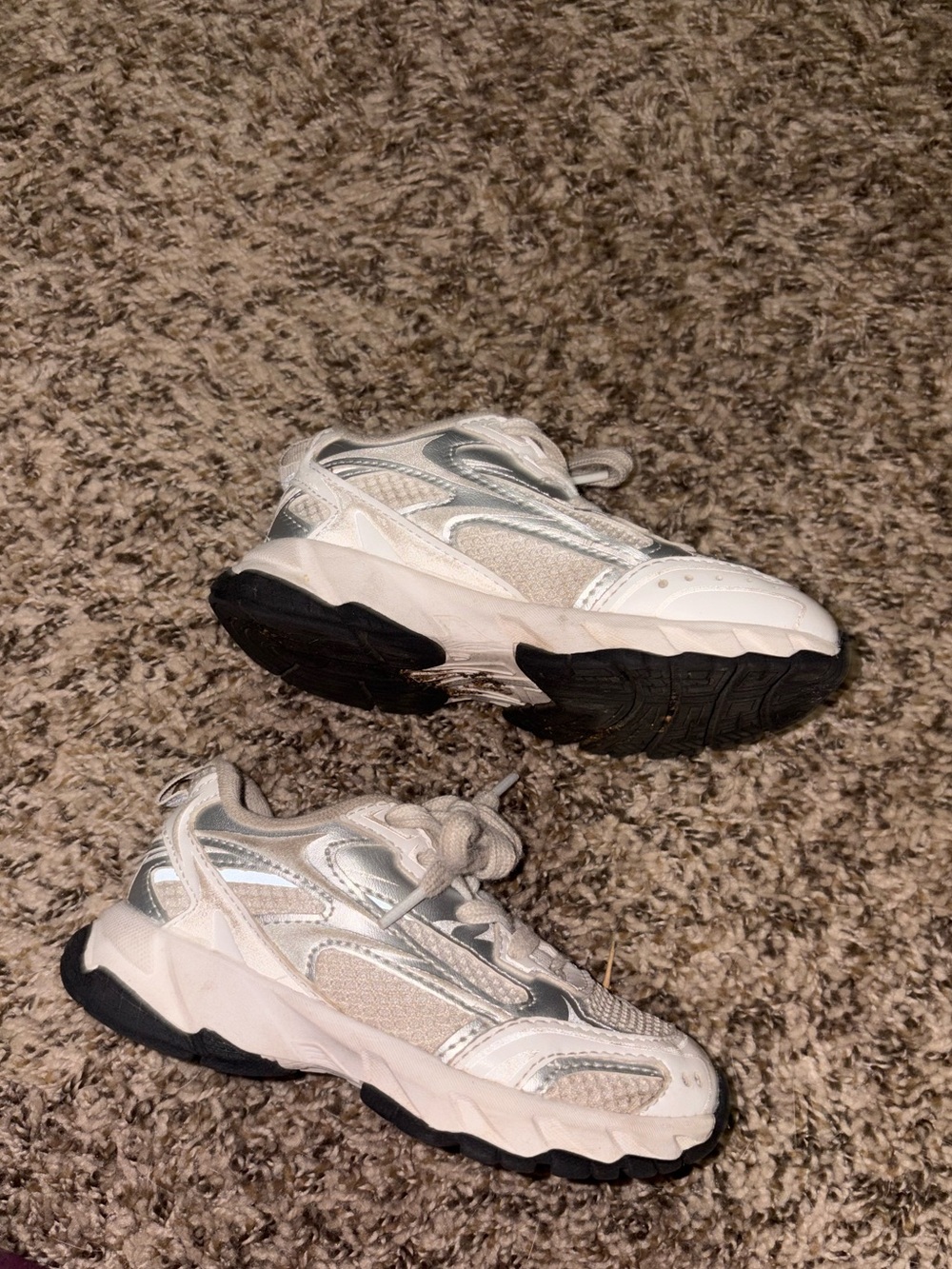 Kids White and Silver Zara shoes - Classic Lace-Up